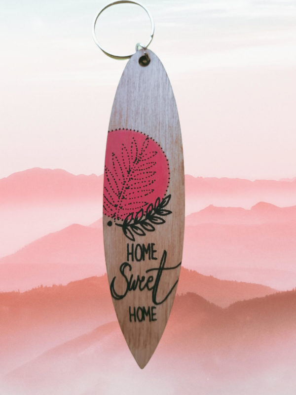 Porte-clés en bois Suisse "Home Sweet Home" - Les Planches du Nozon